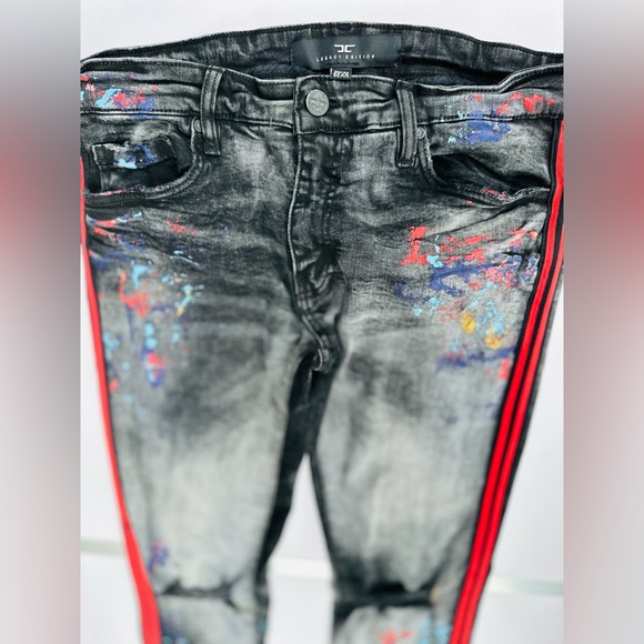 Jordan Craig Stressed Denim Jeans | Blck/Striped | Size 30/32 - Picture 2 of 6